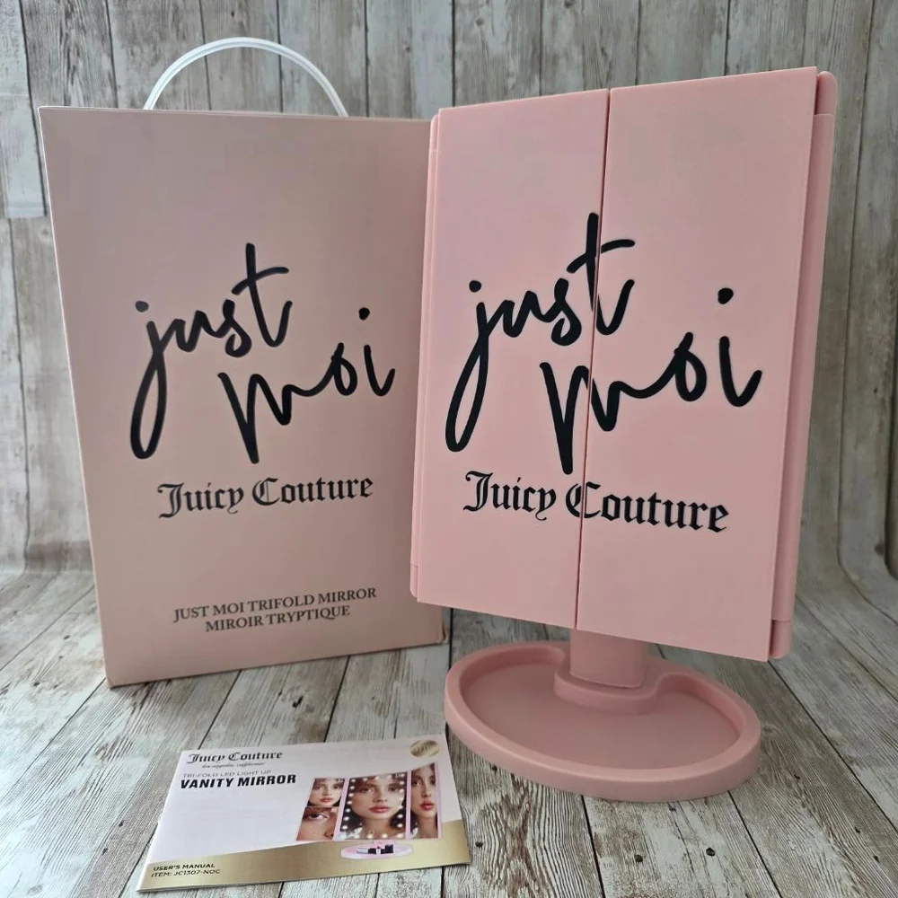Juicy Couture Tri-Fold LED Light Up Vanity Mirror - Pink